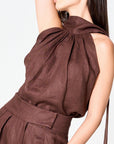 Chocolate Brown Linen Set