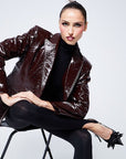Rebel Rose Leather Blazer